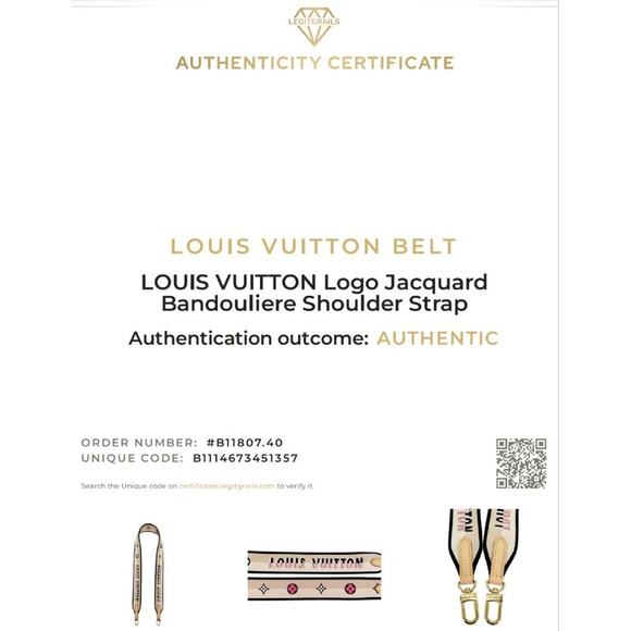 LOUIS VUITTON Jacquard Bandouliere Shoulder Strap - Picture 5 of 9